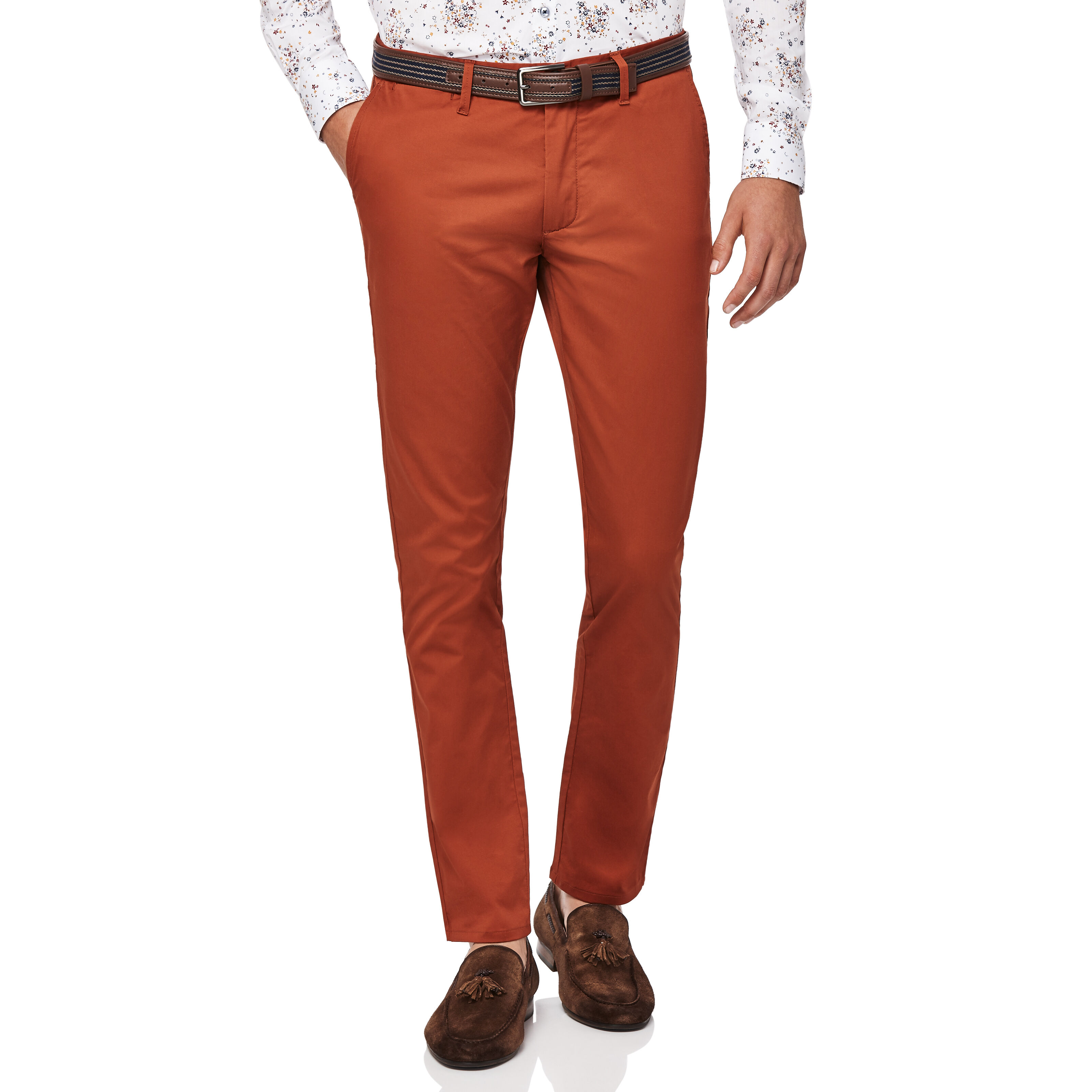 Winsor Rust Slim Cut Tan Orange Mens Chinos Chinos Shorts